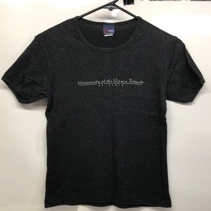 University of the Virgin Islands Short Sleeve T-Shirt: Black & Silver Sparkles